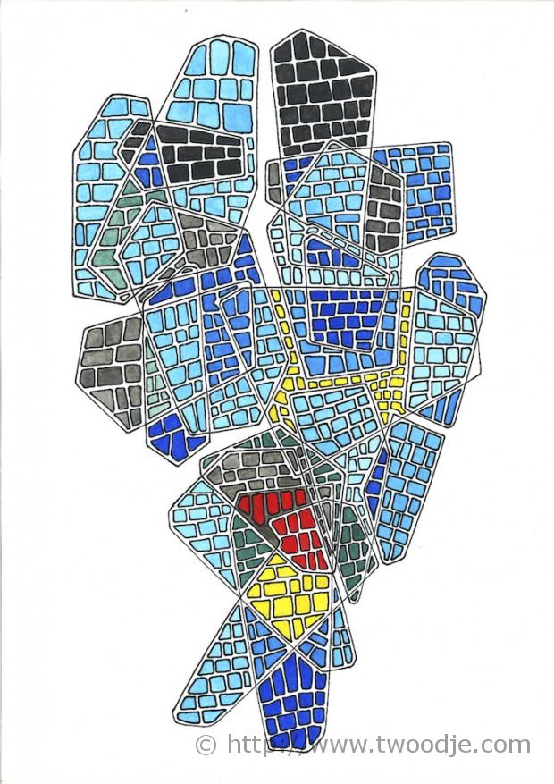 VISAGE BLEU MOSAIQUE