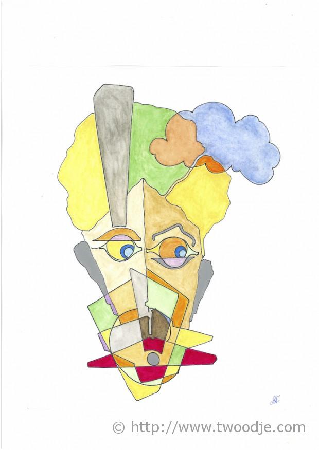 VISAGE CHEVEUX NUAGE BLEU