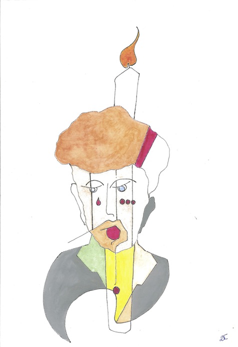 VISAGE À LA LARME ROUGE