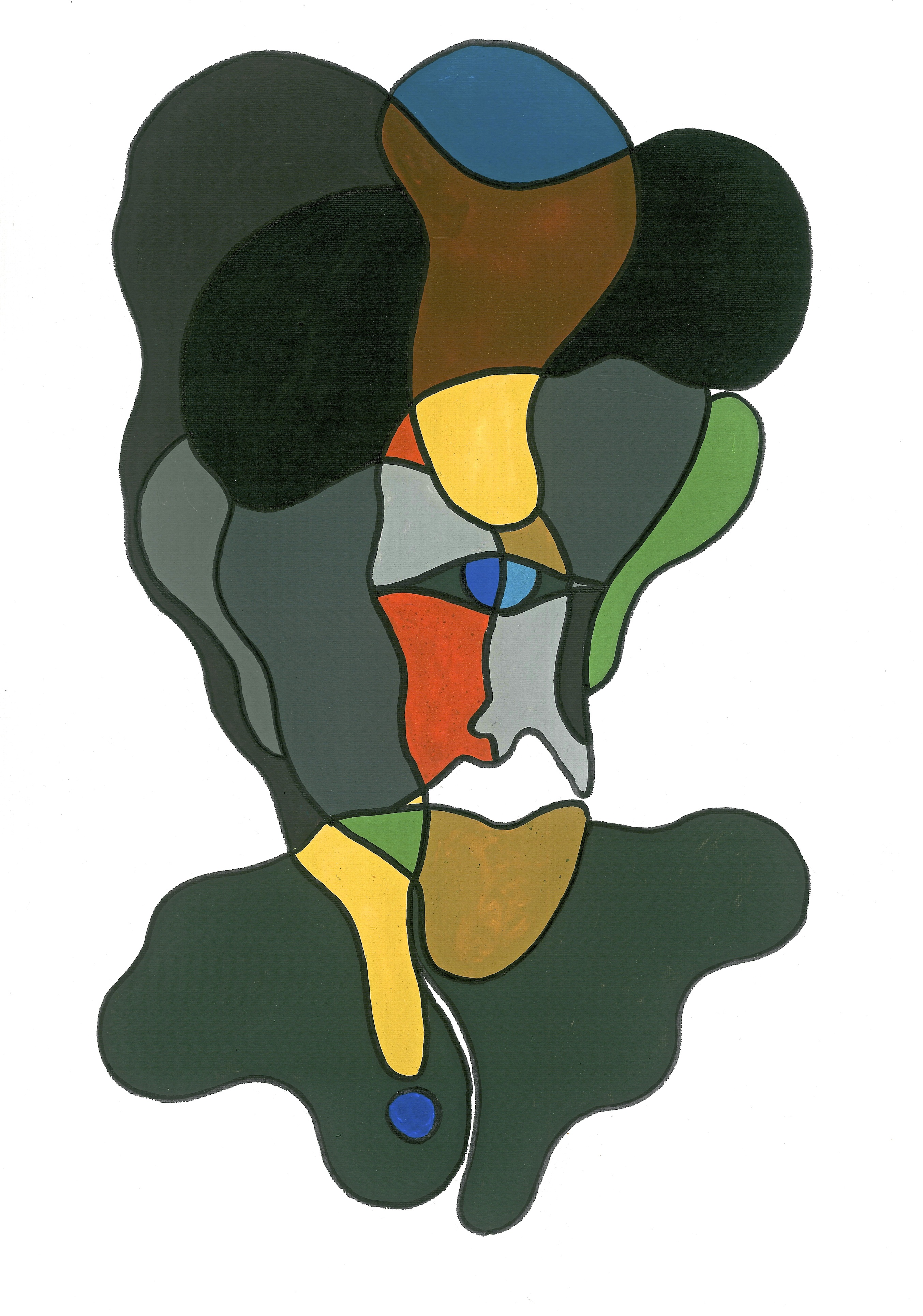 visage à la mèche jaune