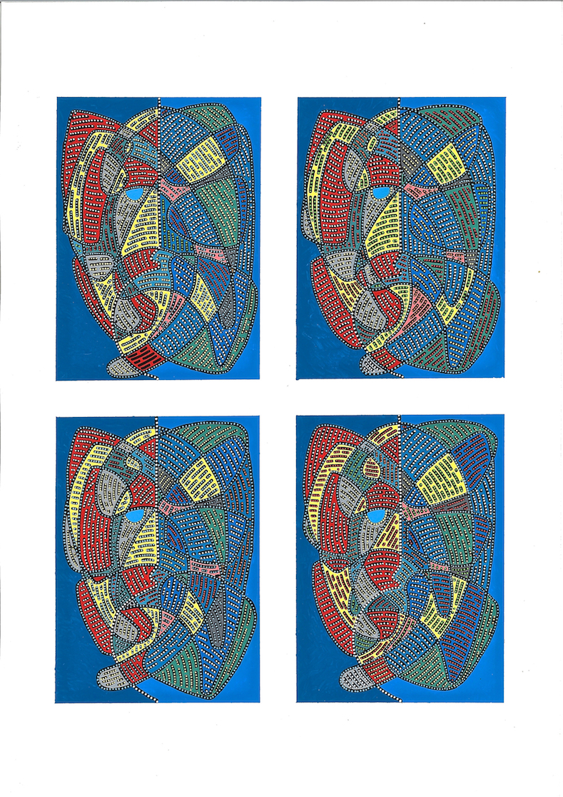 LES QUATRE VISAGES MULTICOLORES