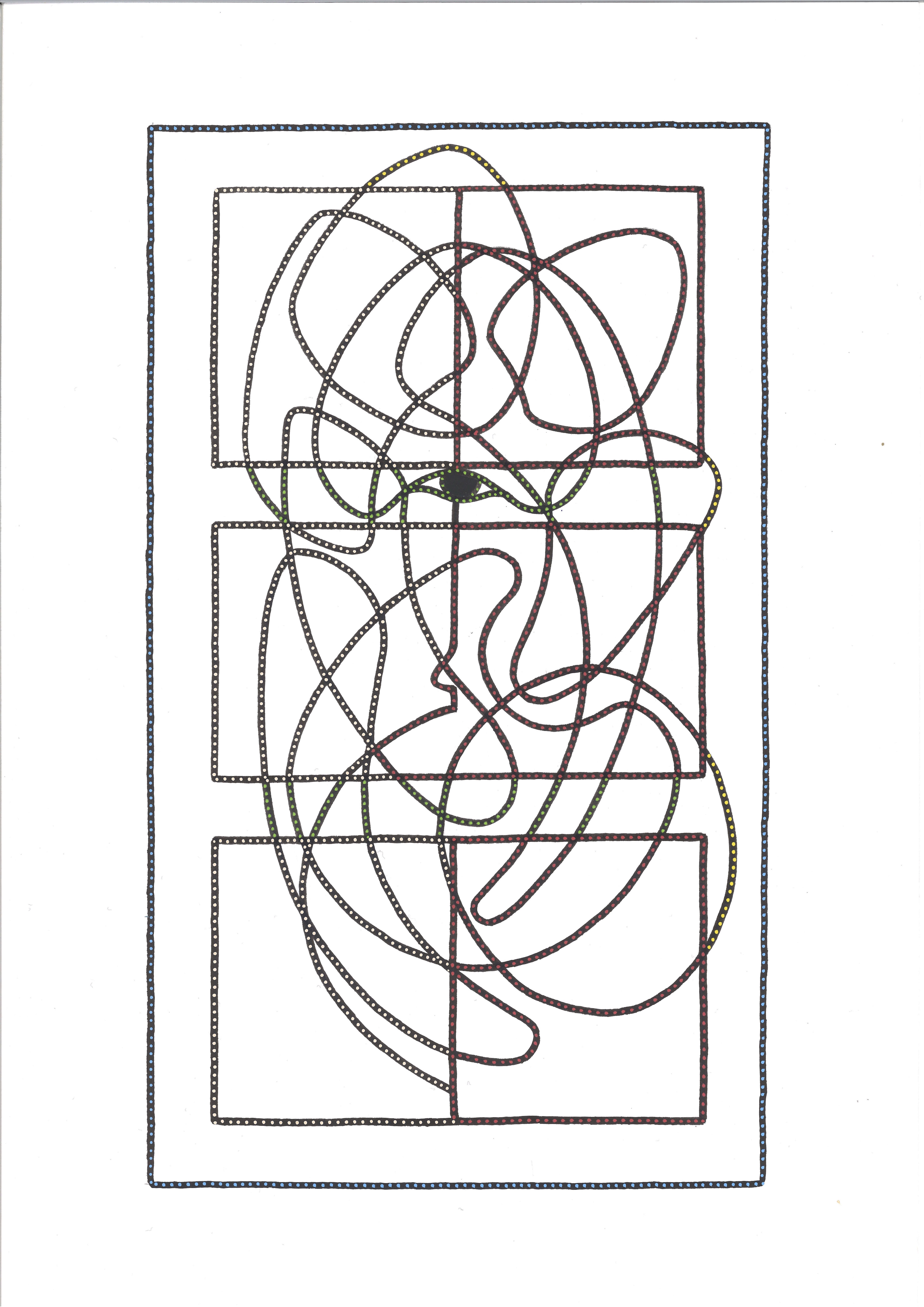 VISAGE AUX 211 POINTS VERTS
