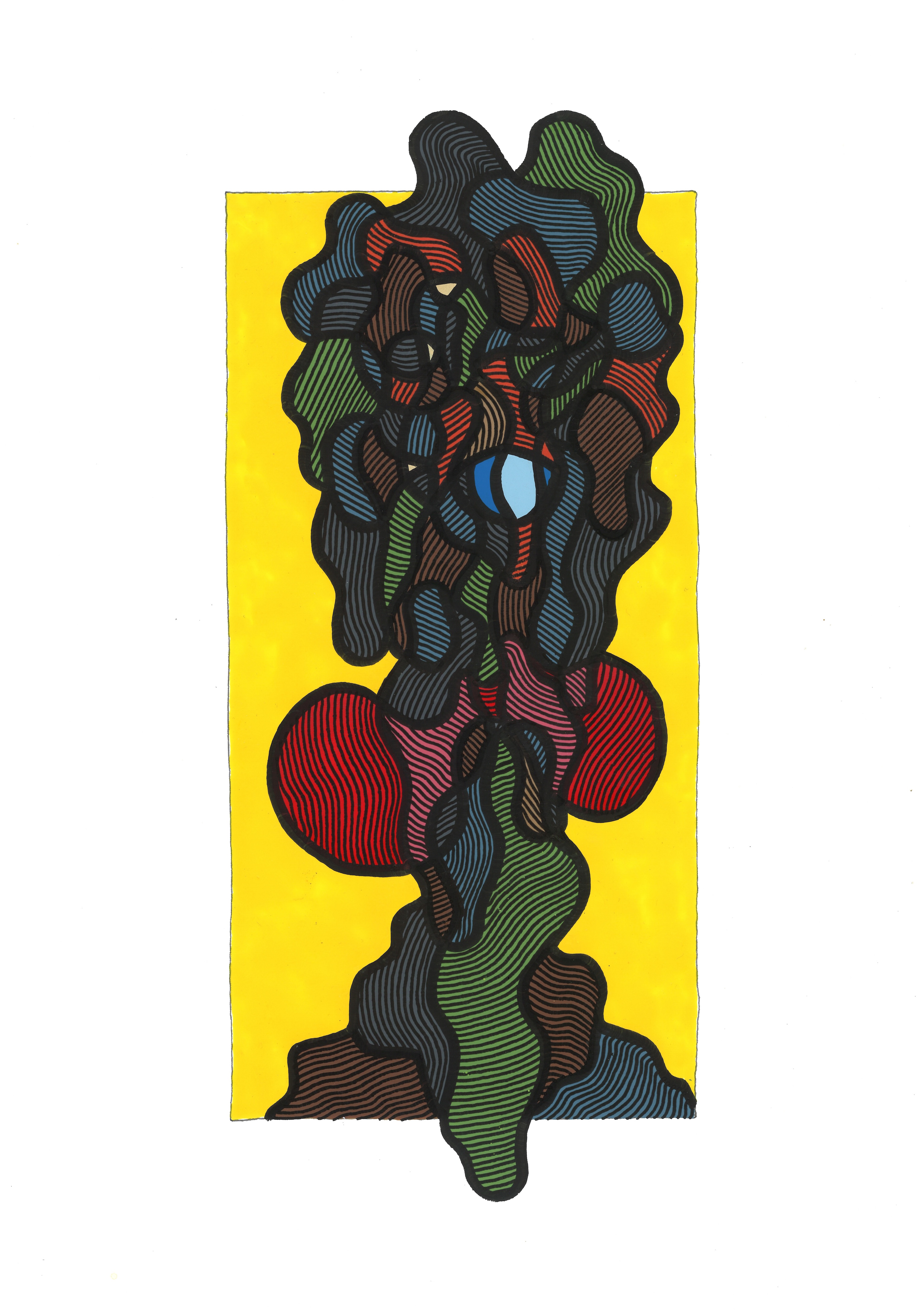 VISAGE AUX 3 TRIANGLES BLANCS