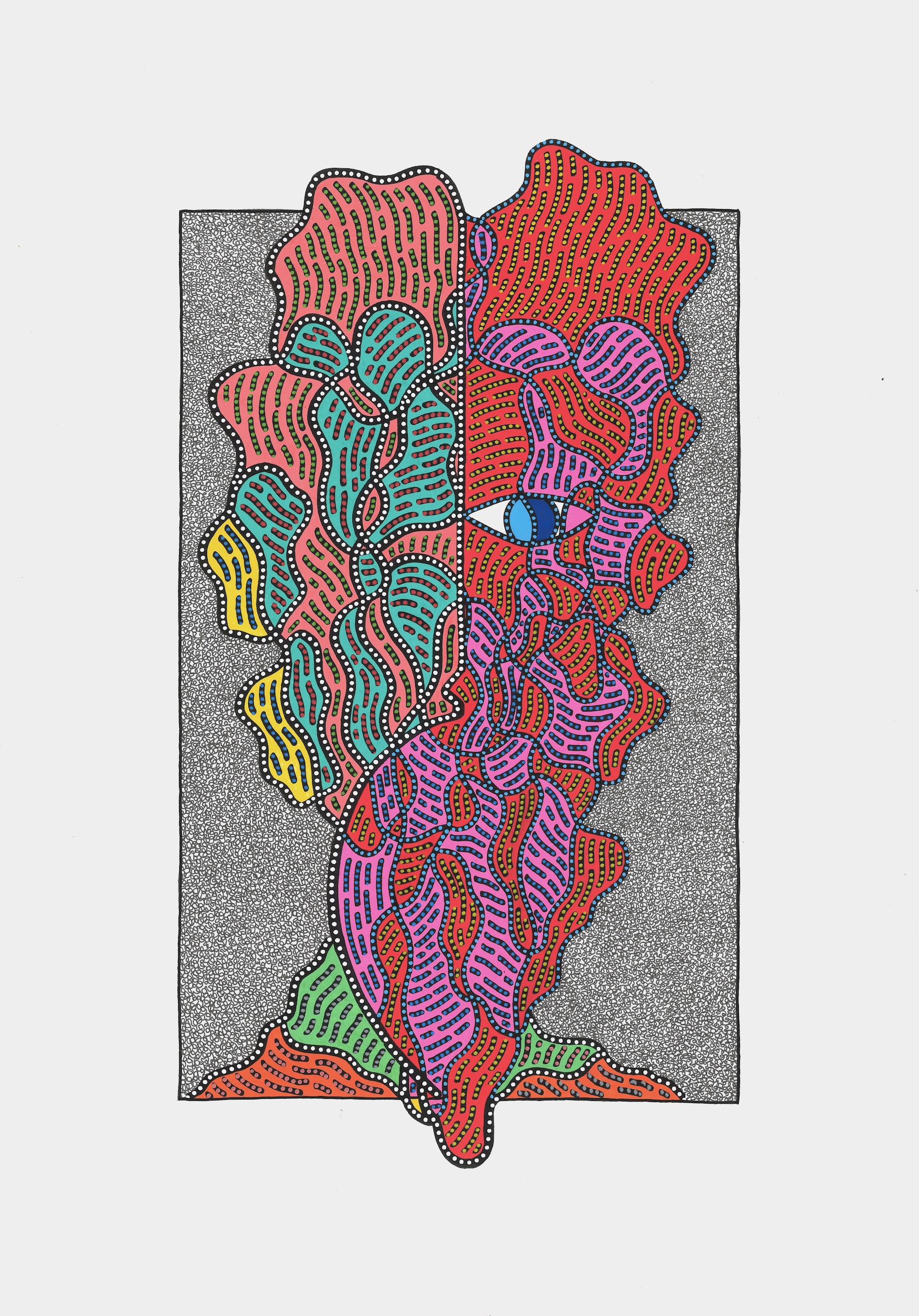 L'OREILLE JAUNE AUX POINTS BLEUS