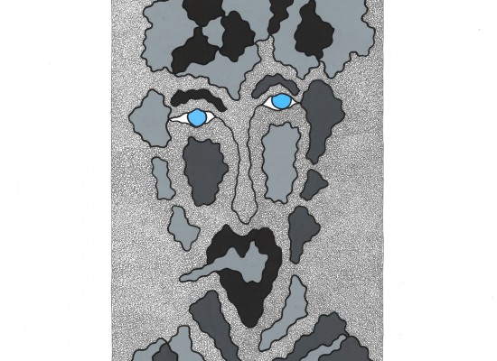 VISAGE AUX OREILLES AUX 2 GRIS