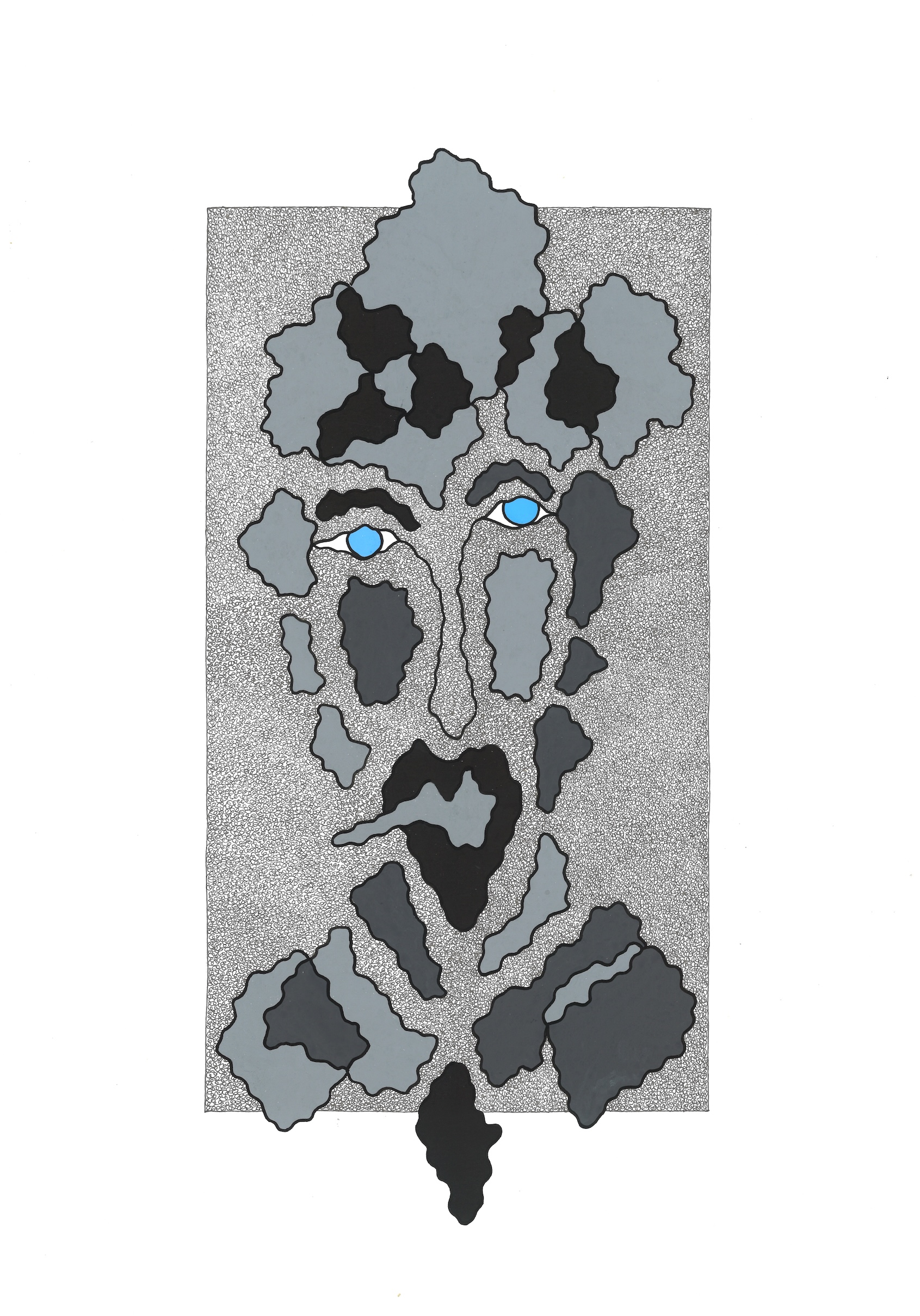 VISAGE AUX OREILLES AUX 2 GRIS